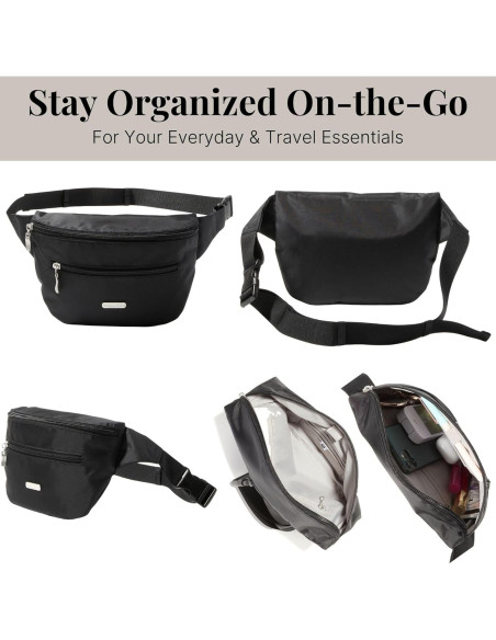 Bolsa de Cintura Baggallini con RFID y Correa Ajustable 23.9x15cm