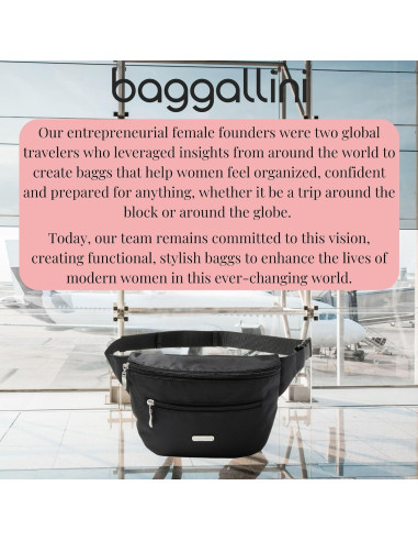 Bolsa de Cintura Baggallini con RFID y Correa Ajustable 23.9x15cm