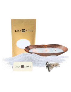 Kit de Velas de Arena Perladas LILY LADUE 0.45kg con Tazón de Cobre