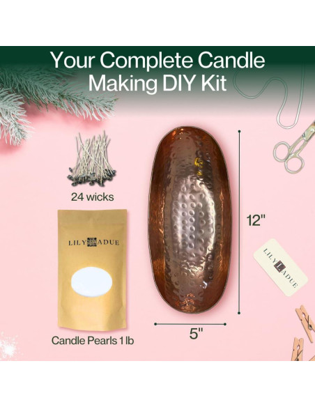 Kit de Velas de Arena Perladas LILY LADUE 0.45kg con Tazón de Cobre