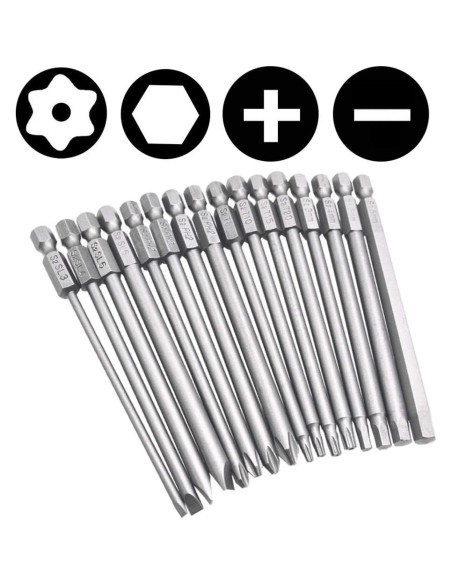 Juego de Puntas Magnéticas Yakamoz 16 Pcs 100mm Hexagonal