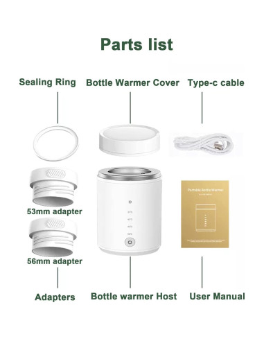 Calentador de Botellas Portátil AUTENS 8800mAh USB-C 4 Temperaturas