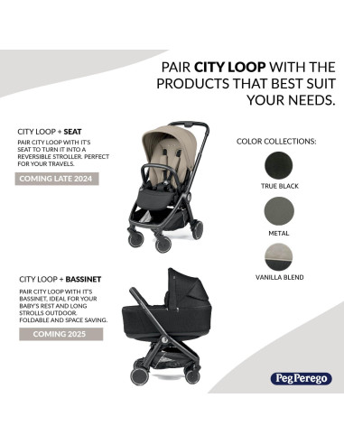 Peg Perego City Loop Cochecito Modular y Asiento de Auto