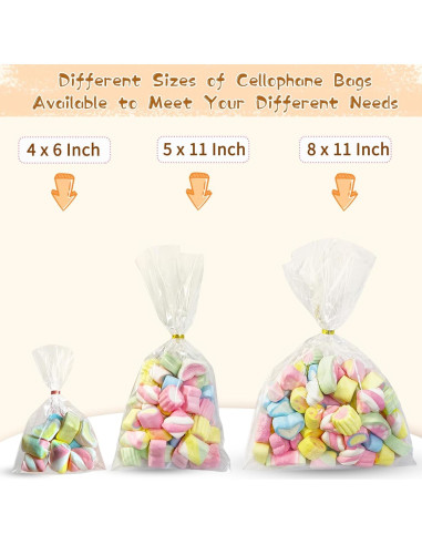 Bolsas de Celofán Transparentes QOIUSO 100pcs 27.9x12.7cm