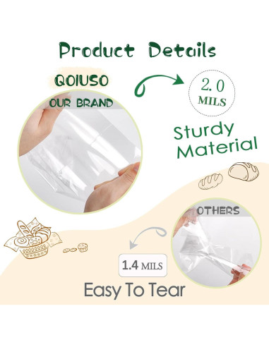 Bolsas de Celofán Transparentes QOIUSO 100pcs 27.9x12.7cm