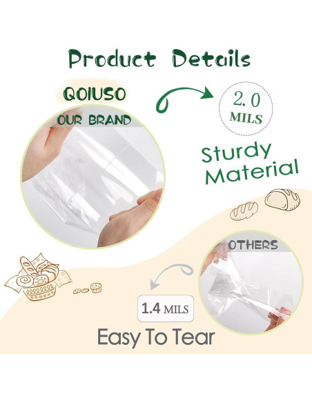 Bolsas de Celofán Transparentes QOIUSO 100pcs 27.9x12.7cm