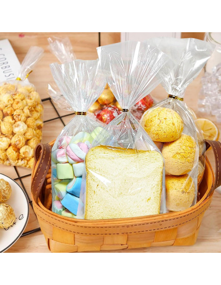 Bolsas de Celofán Transparentes QOIUSO 100pcs 27.9x12.7cm