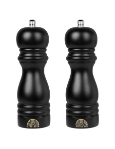 Juego de Molinillos de Sal y Pimienta de Madera 18 cm - Ajustables