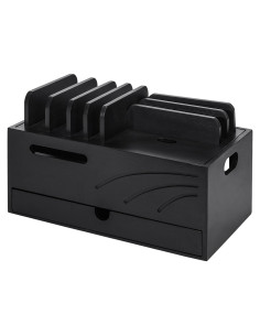 Estación de Carga de Bambú Homde con 6 Ranuras Organizador