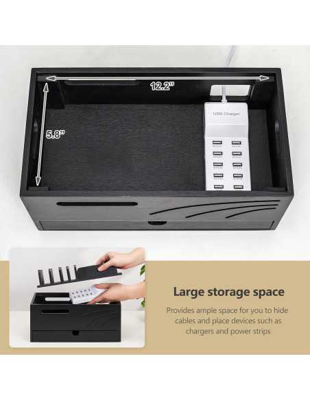 Estación de Carga de Bambú Homde con 6 Ranuras Organizador