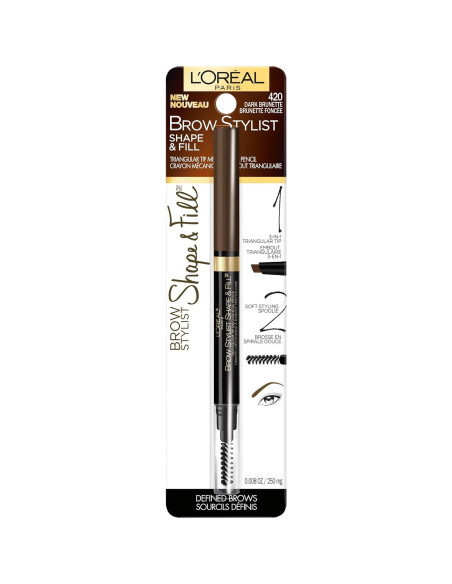 L'Oreal Paris Brow Stylist Lápiz de Cejas Mecánico Castaño Oscuro 9.92 g