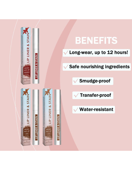 3 Piezas Lápiz Labial Mate Skynest - Tinte Labial Impermeable