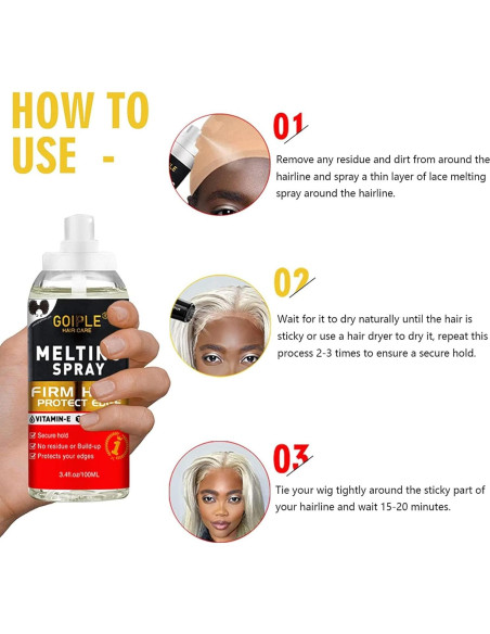 Kit de Pegamento y Spray Derretidor para Pelucas GOIPLE CARE