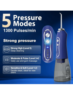 Irrigador Dental Portátil H2ofloss HF-6 5 Modos 300ml IPX7 2