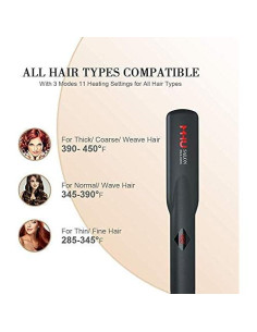 Plancha de Pelo Profesional MHU Cerámica 1.25" Doble Voltaje 2