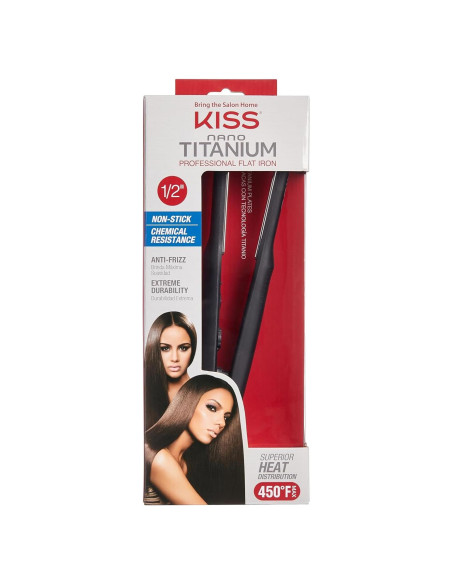 Plancha Profesional KISS Nano Titanio 1.27 cm Control Temperatura