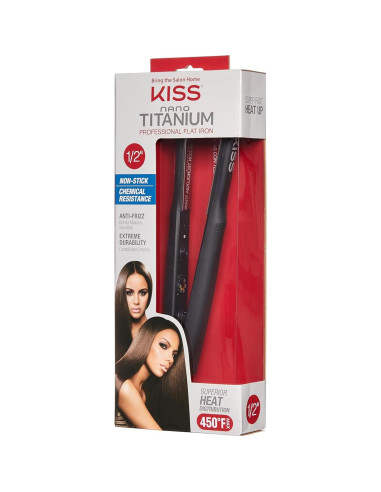 Plancha Profesional KISS Nano Titanio 1.27 cm Control Temperatura