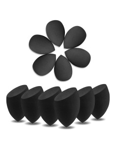 12 Esponjas de Maquillaje Negras Wiko Reutilizables Sin Látex