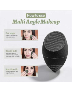 12 Esponjas de Maquillaje Negras Wiko Reutilizables Sin Látex 2
