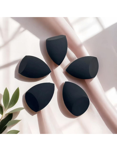 12 Esponjas de Maquillaje Negras Wiko Reutilizables Sin Látex