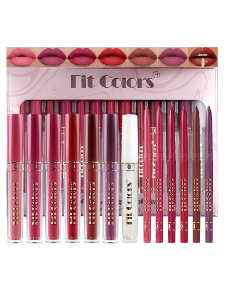 Juego de 13 Piezas de Lápiz y Brillo Labial MooGlamor