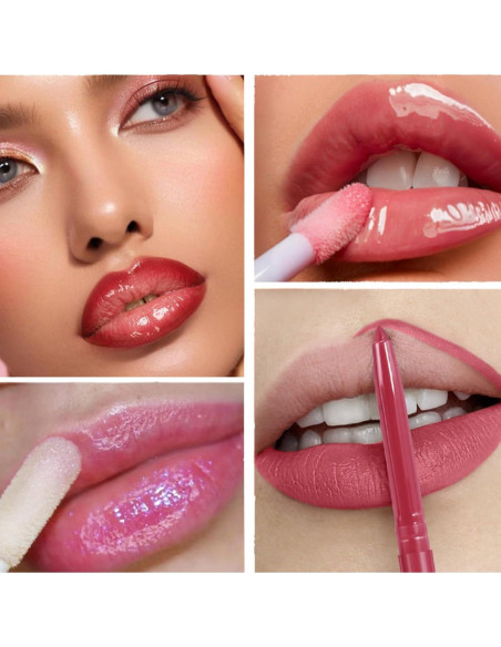 Juego de 13 Piezas de Lápiz y Brillo Labial MooGlamor