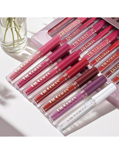 Juego de 13 Piezas de Lápiz y Brillo Labial MooGlamor