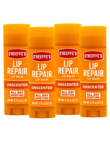 Bálsamo Labial O'Keeffe's Sin Fragancia - Paquete de 4