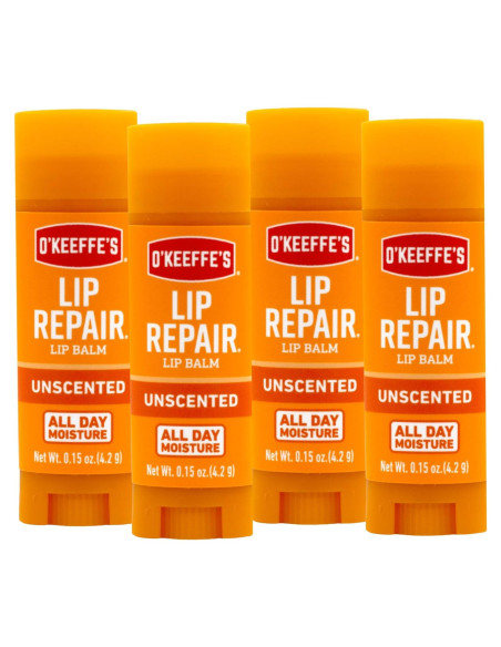 Bálsamo Labial O'Keeffe's Sin Fragancia - Paquete de 4