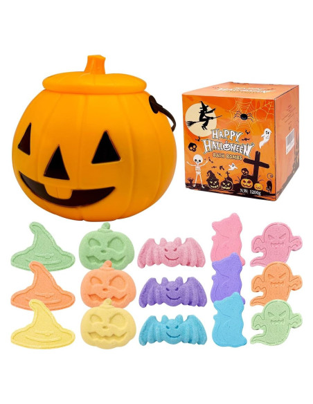15 Bombas de Baño Halloween para Niños - Cubo Calabaza