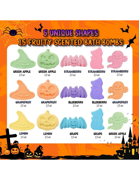 15 Bombas de Baño Halloween para Niños - Cubo Calabaza