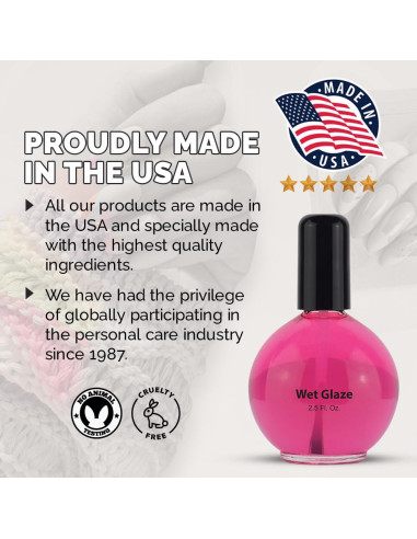 Esmalte de Uñas Pro Nail Wet Glaze Clear 70.87 g - Acabado Brillante