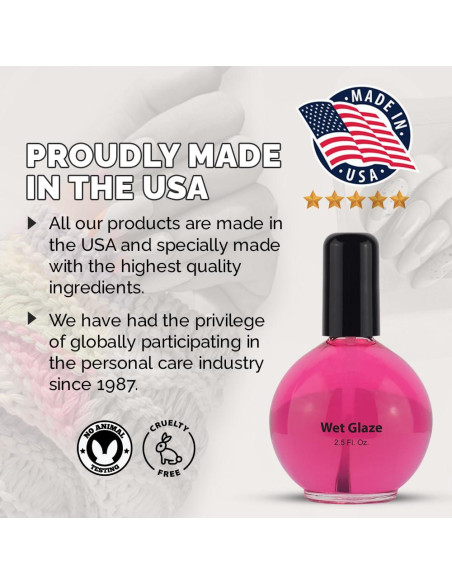 Esmalte de Uñas Pro Nail Wet Glaze Clear 70.87 g - Acabado Brillante