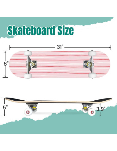 Patineta Completa UHMLTCRBOD 31" x 8" 7 Capas Arce Doble Kick