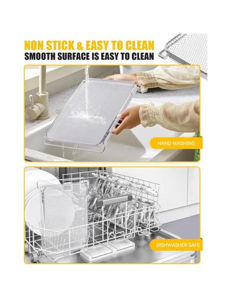 Cestas de Malla para Freír al Aire MMH 3PCs Acero Inoxidable Cestas de Malla para Freír al Aire MMH 3PCs Acero Inoxidable