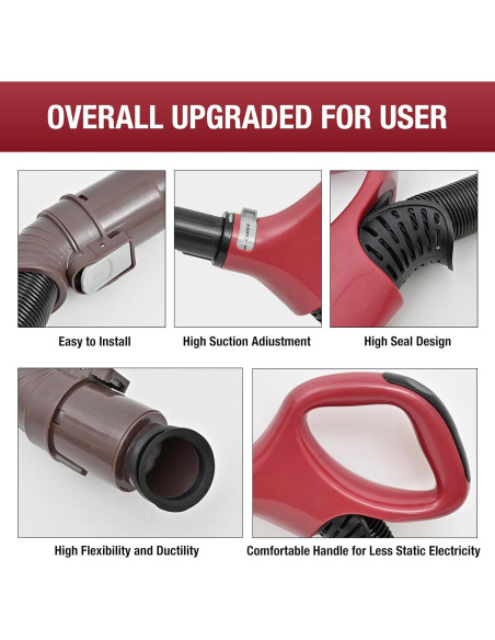 Mango de Manguera de Reemplazo Gygbvo ZU560 Rojo para Shark