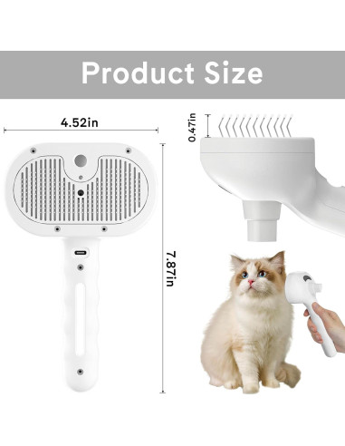 Cepillo de Vapor para Mascotas HESUSLA 2 en 1 Antiestático