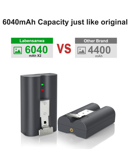 2 Baterías Recargables 6040mAh Labensanwa para Timbre Ring