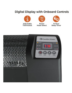 Calefactor de Zócalo Comfort Zone CZ650B 1500W Digital Negro 2