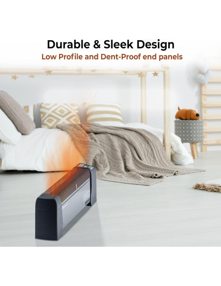 Calefactor de Zócalo Comfort Zone CZ650B 1500W Digital Negro