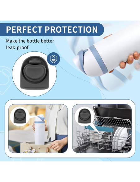 6 Tapones de Silicona Reemplazo Owala FreeSip 0.47-1.18L Gris