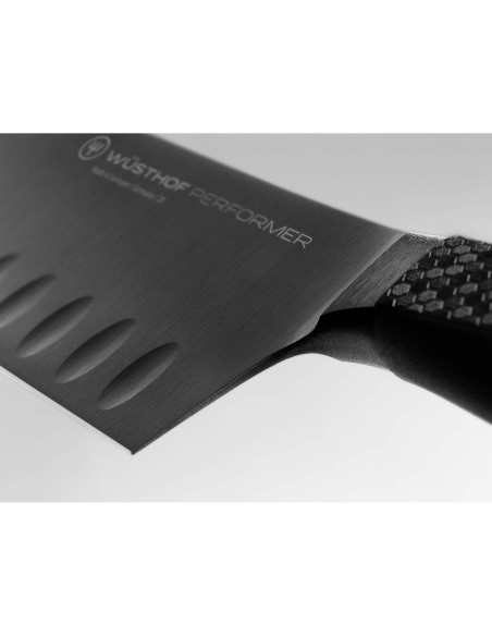 Cuchillo Wüsthof Rotoku Performer 17.8 cm Bisel Hueco Negro
