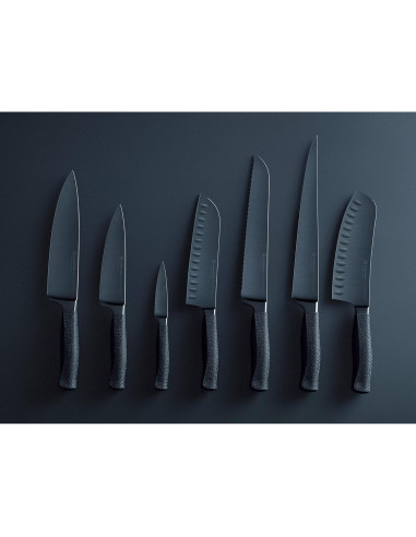 Cuchillo Wüsthof Rotoku Performer 17.8 cm Bisel Hueco Negro