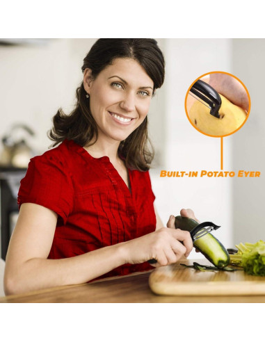 Pelador de Verduras Giratorio Genérico - Acero Inoxidable Negro