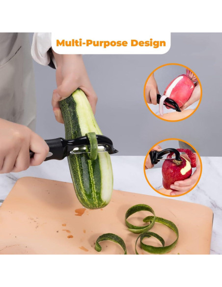 Pelador de Verduras Giratorio Genérico - Acero Inoxidable Negro