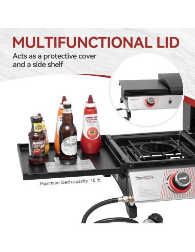 Parrilla de Gas Propano Royal Gourmet PD1305H 3 Quemadores 3-en-1