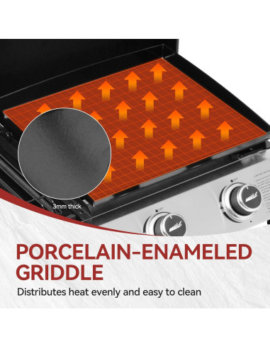 Parrilla de Gas Propano Royal Gourmet PD1305H 3 Quemadores 3-en-1