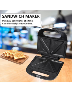 Prensa para Sandwiches NPYELP 800W Antiadherente Compacta 2