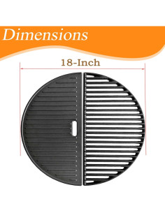 Rejilla de Cocina de Hierro Fundido Cmanzhi 18" para Parrillas 2