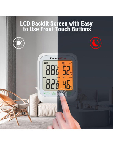 Termómetro Inalámbrico ThermoPro TP260B para Interior y Exterior